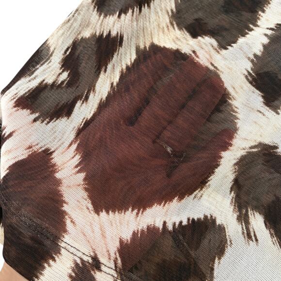Laura Ashley Woman 2X Leopard Animal Print Semi Sheer Blouse Mob Wife Western - Picture 10 of 10